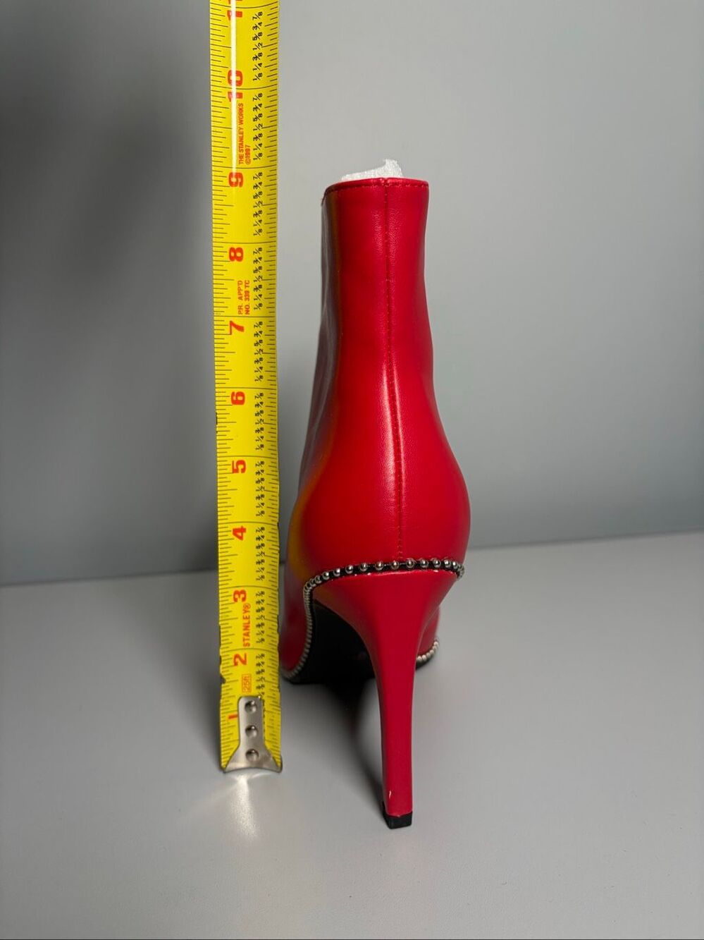 Bar lll bridge TP Red Patent Leather Bootie Pointed Toe Heals Women Size 7M - Picture 6 of 7